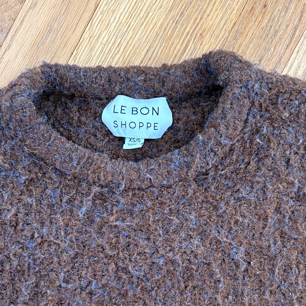Le Bon Shoppe Women's Brown Crew Neck Sweater